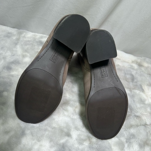 NWOT Blondo Sonali Waterproof Suede Boots Size 8 Taupe Zip Up Block Heel - Picture 6 of 7